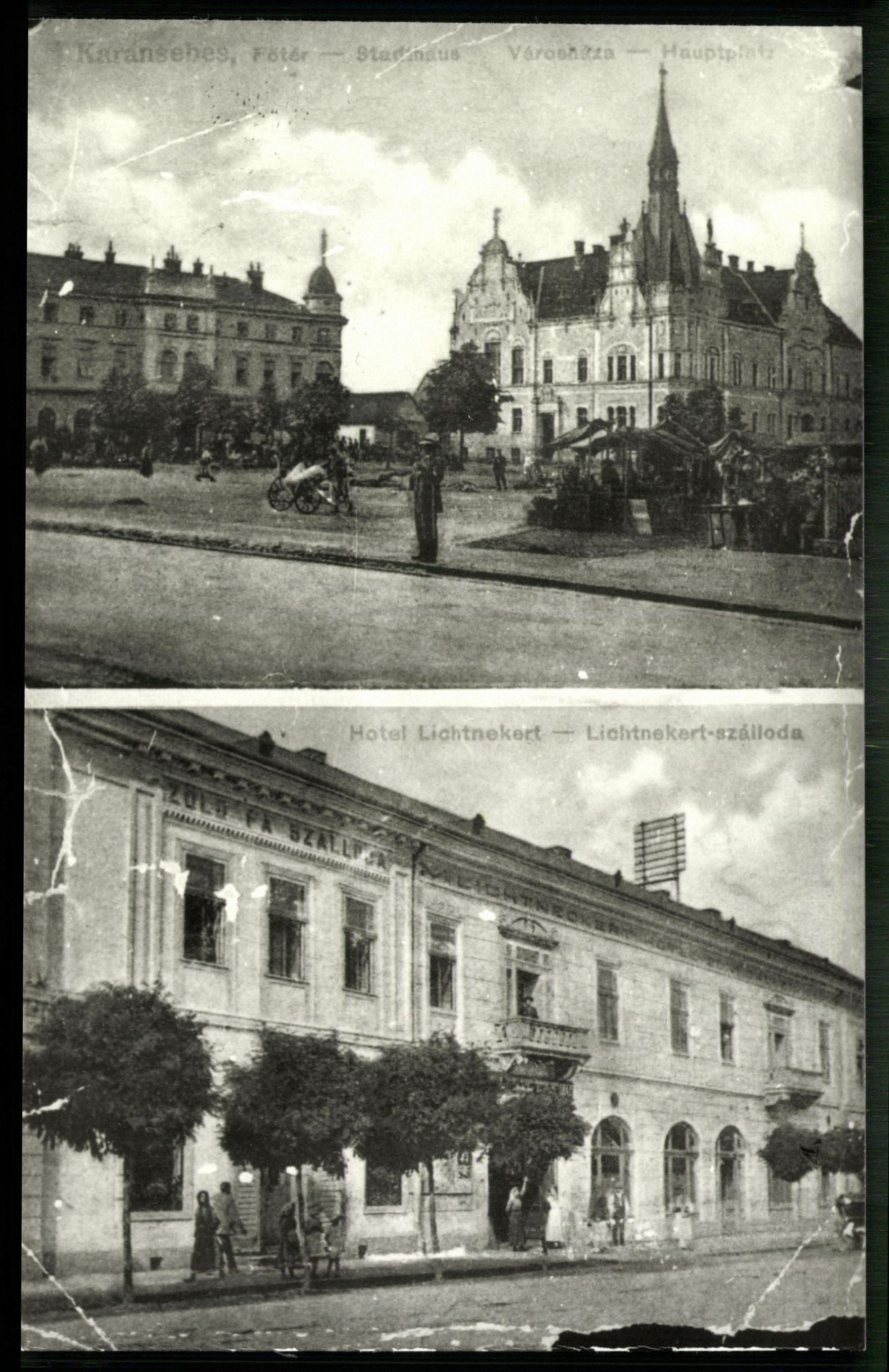 Karánsebes Városháza, Lichtnekert szálloda. Zöld fa (Magyar Kereskedelmi és Vendéglátóipari Múzeum CC BY-NC-ND)