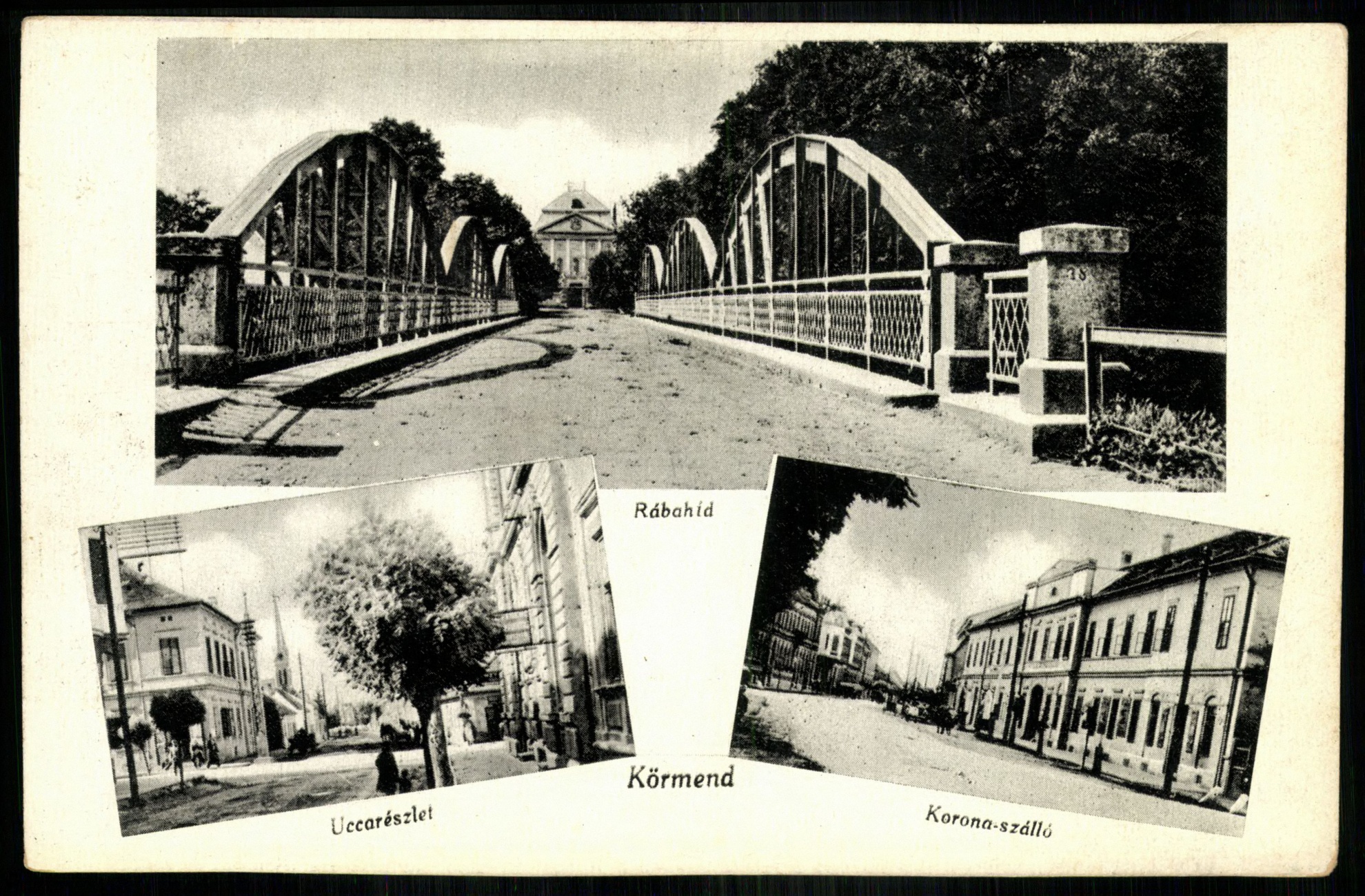 Körmend Rábahíd, Utcarészlet, Korona szálló (Magyar Kereskedelmi és Vendéglátóipari Múzeum CC BY-NC-ND)