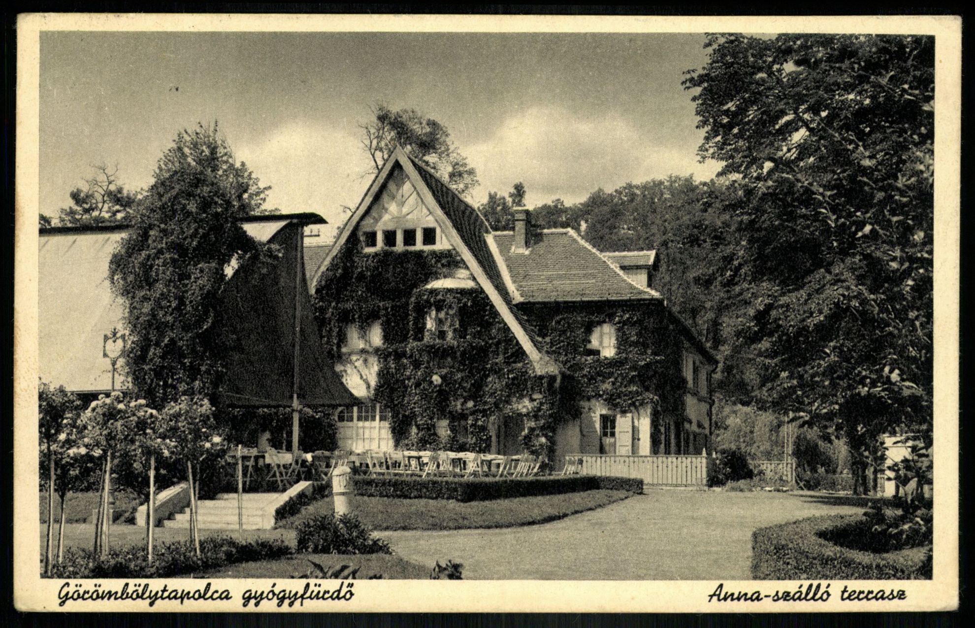 Görömbölytapolca gyógyfürdő. Anna szálló terasz (Magyar Kereskedelmi és Vendéglátóipari Múzeum CC BY-NC-ND)