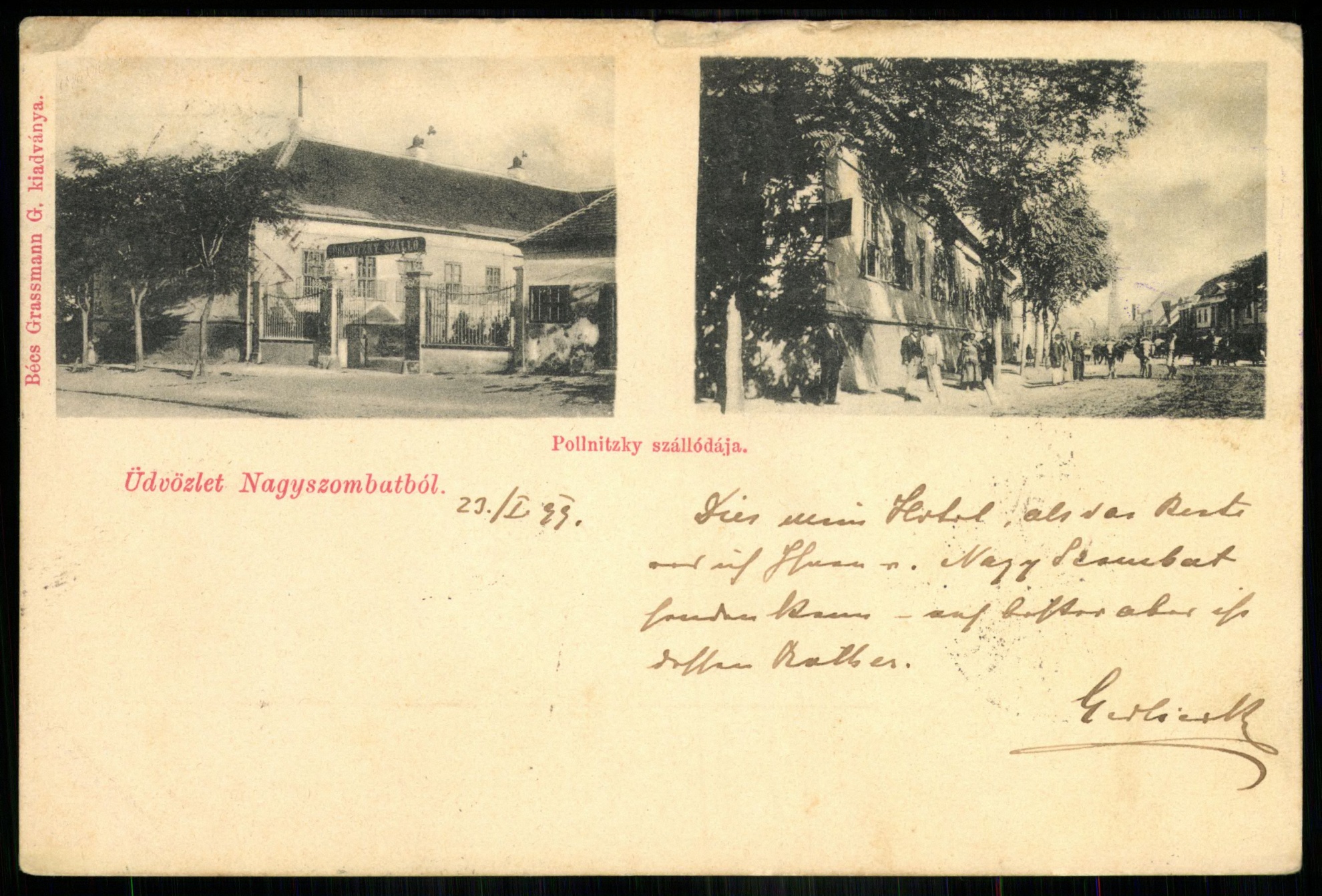 Nagyszombat Pollnitzky szállodája (Magyar Kereskedelmi és Vendéglátóipari Múzeum CC BY-NC-ND)