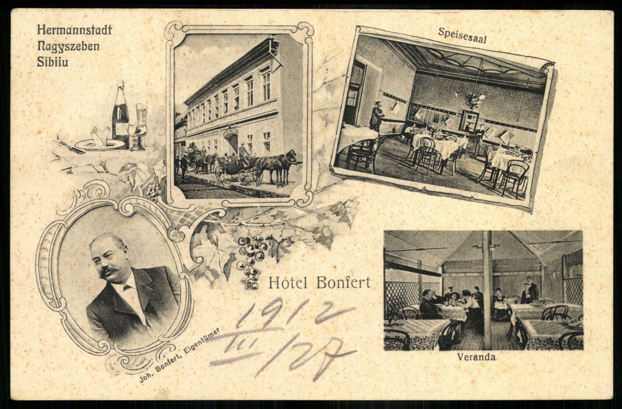 Nagyszeben Hotel Bonfert (Magyar Kereskedelmi és Vendéglátóipari Múzeum CC BY-NC-ND)