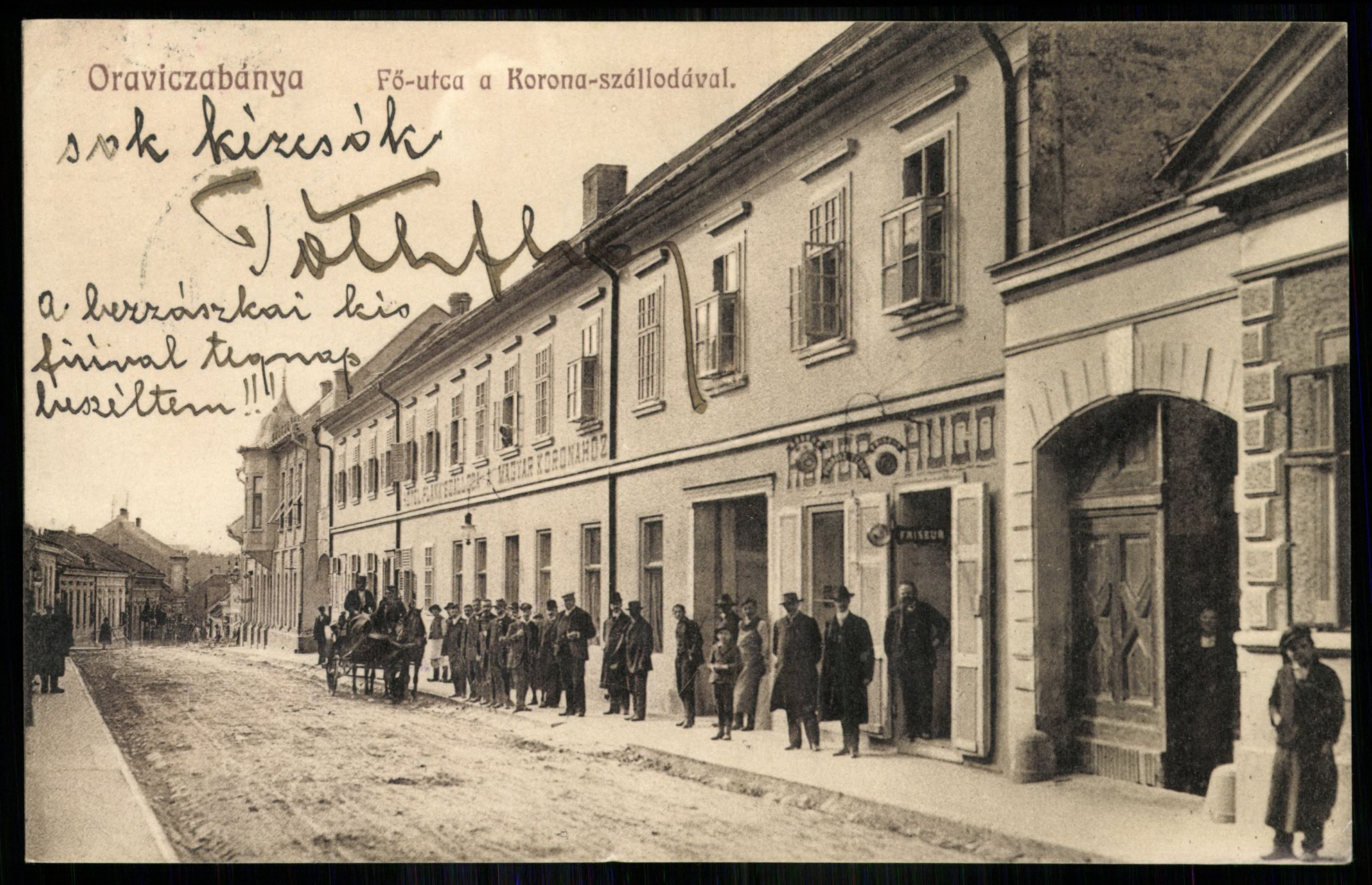 Oraviabánya Fő utca a Korona szállodával (Magyar Kereskedelmi és Vendéglátóipari Múzeum CC BY-NC-ND)