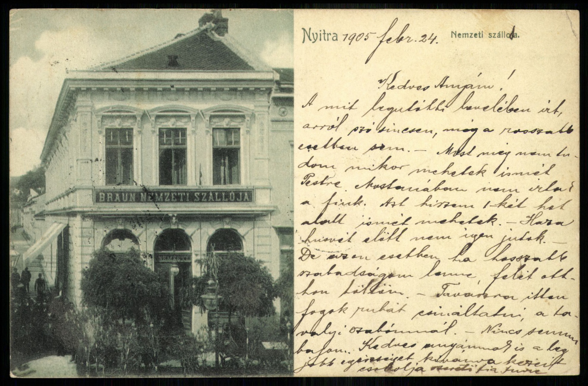 Nyitra Nemzeti szálloda (Magyar Kereskedelmi és Vendéglátóipari Múzeum CC BY-NC-ND)