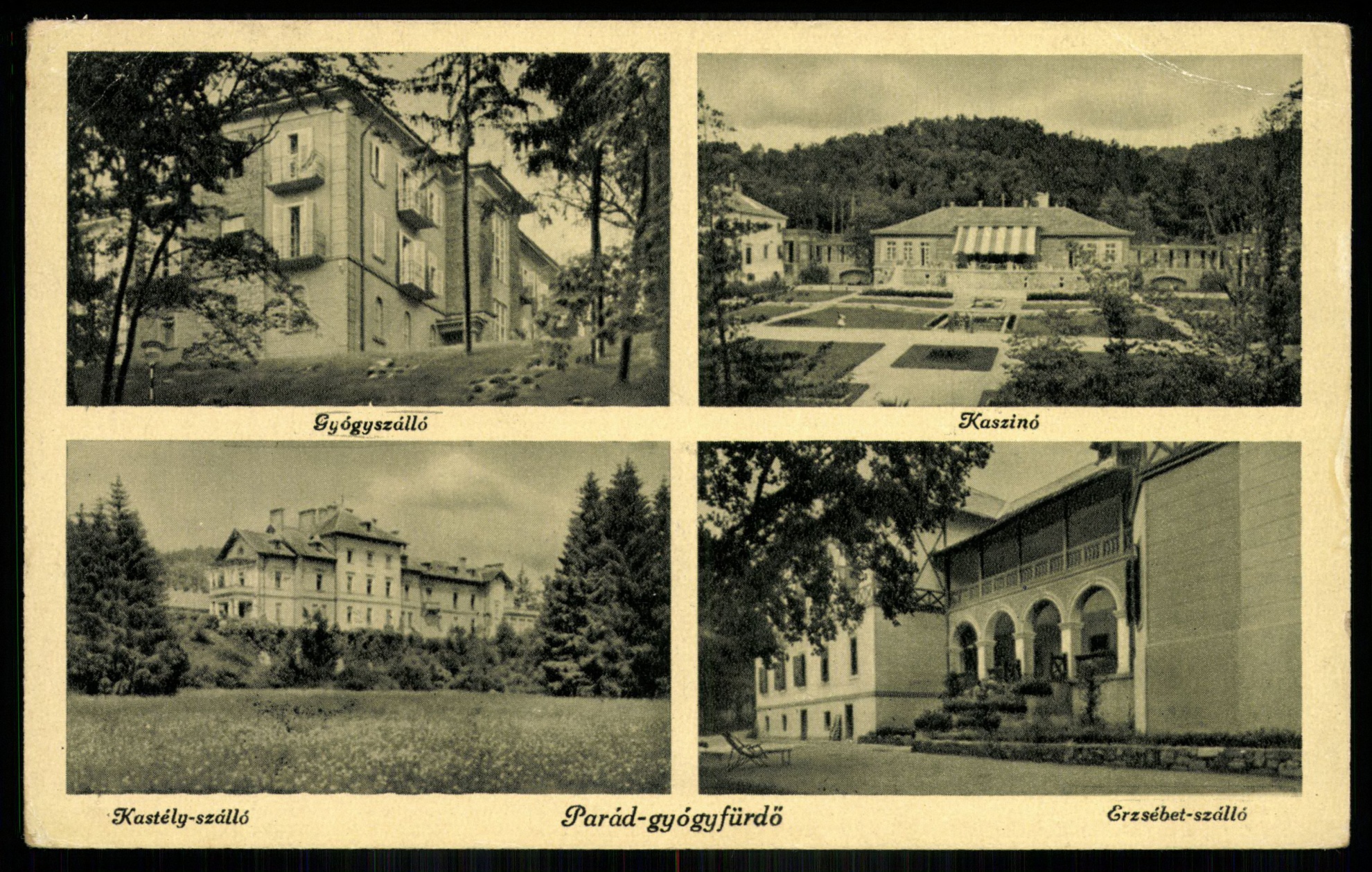 Parád-gyógyfürdő Gyógyszálló, Kaszinó, Kastély-szálló, Erzsébet szálló (Magyar Kereskedelmi és Vendéglátóipari Múzeum CC BY-NC-ND)