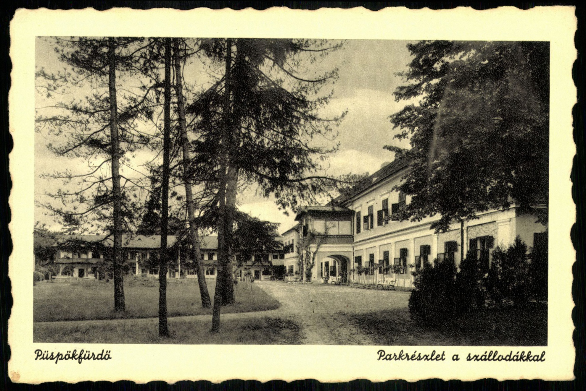 Püspökfürdő Parkrészlet a szállodákkal (Magyar Kereskedelmi és Vendéglátóipari Múzeum CC BY-NC-ND)