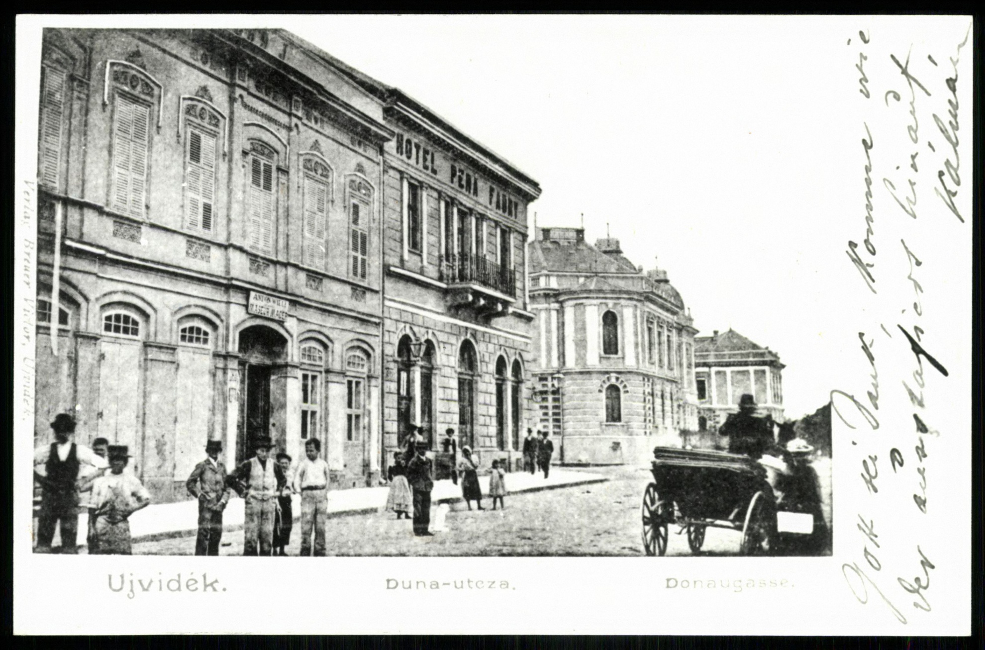 Újvidék Duna utca. Hotel Pera Fabry(?) (Magyar Kereskedelmi és Vendéglátóipari Múzeum CC BY-NC-ND)