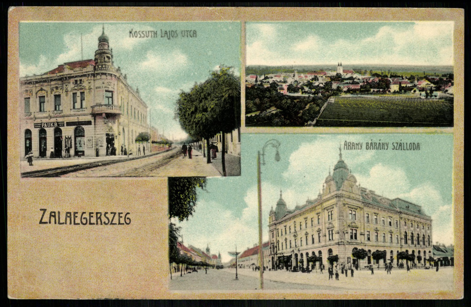 Zalaegerszeg Kossuth Lajos utca, Arany Bárány Szálloda (Magyar Kereskedelmi és Vendéglátóipari Múzeum CC BY-NC-ND)