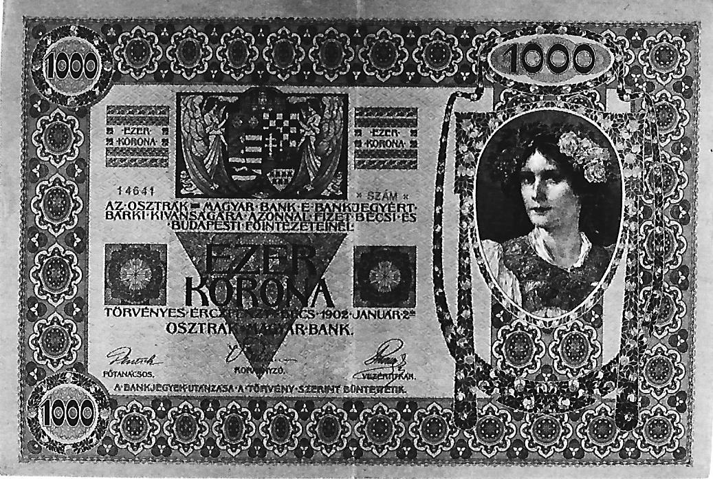 Ezer Koronás bankjegy Budapest 1902. (Magyar Kereskedelmi és Vendéglátóipari Múzeum CC BY-NC-ND)