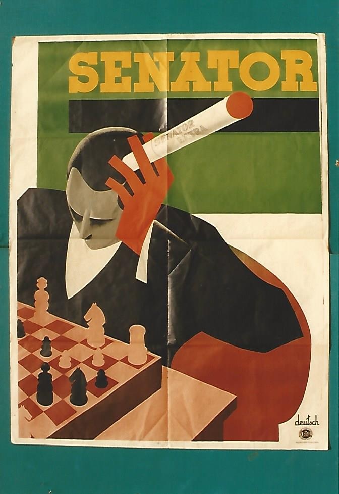 Reklámplakát Senator extra cigaretta Budapest  1920. (Magyar Kereskedelmi és Vendéglátóipari Múzeum CC BY-NC-ND)