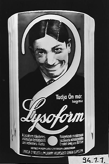 Lysoform reklám porcelán fali piperetartó Budapest (Magyar Kereskedelmi és Vendéglátóipari Múzeum CC BY-NC-ND)