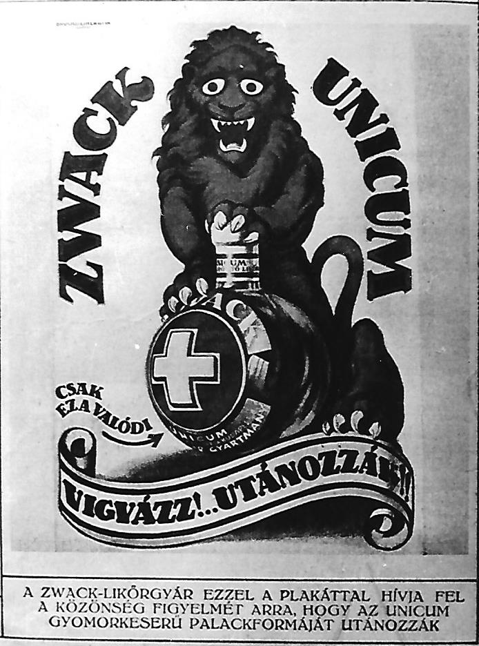 Hirdetés Zwack Unicum Budapest 1927. (Magyar Kereskedelmi és Vendéglátóipari Múzeum CC BY-NC-ND)