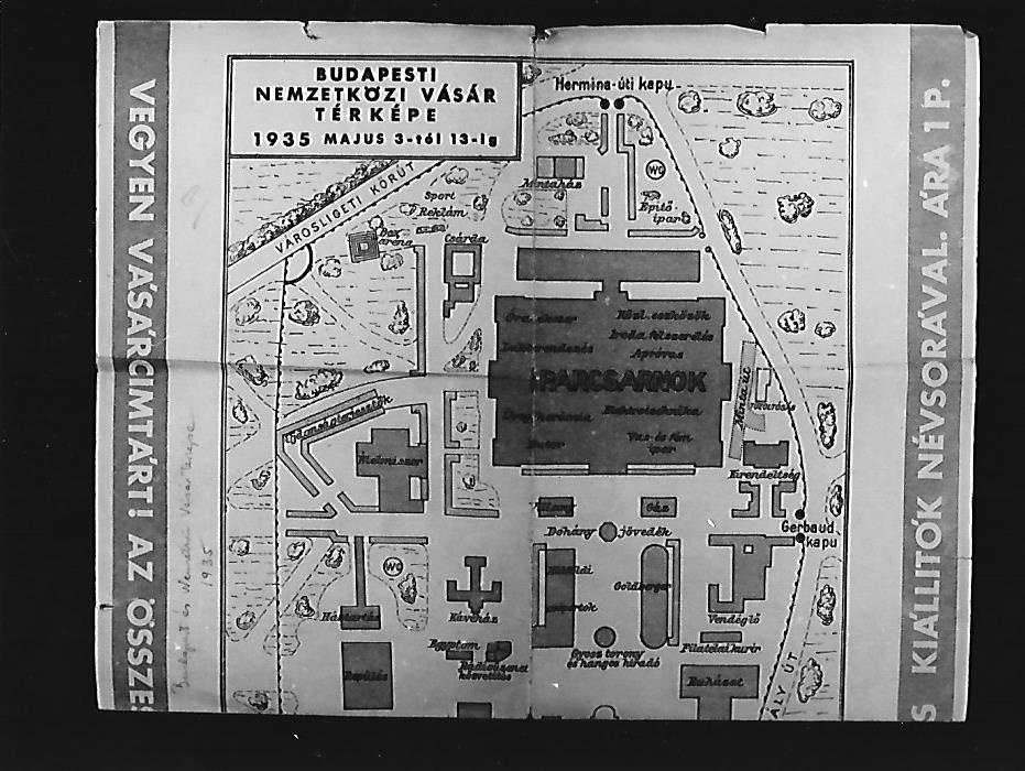 Térkép, BNV Budapest 1935. (Magyar Kereskedelmi és Vendéglátóipari Múzeum CC BY-NC-ND)