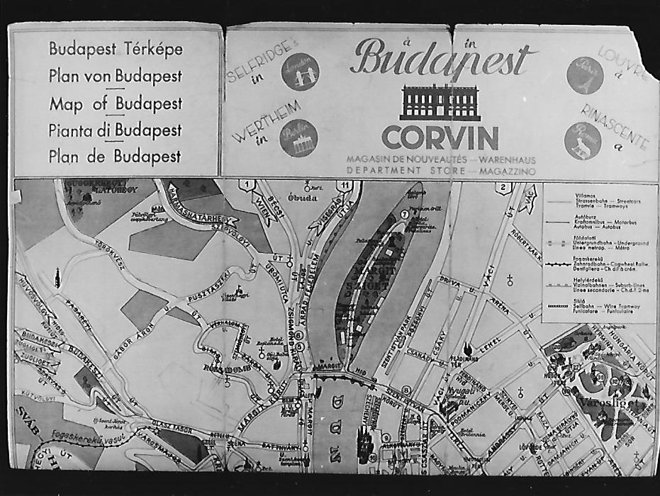 Térkép, Budapest 1938. (Magyar Kereskedelmi és Vendéglátóipari Múzeum CC BY-NC-ND)