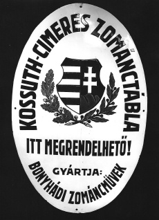zománctábla reklám Bonyhádi Zománcművek Hidas 1949. (Magyar Kereskedelmi és Vendéglátóipari Múzeum CC BY-NC-ND)
