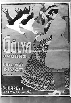 reklámplakát Gólya áruház Budapest (Magyar Kereskedelmi és Vendéglátóipari Múzeum CC BY-NC-ND)
