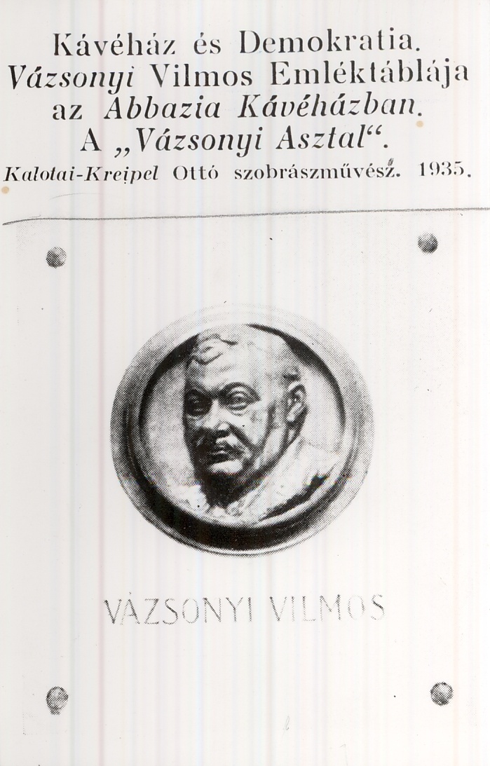 Vázsonyi Vilmos emléktáblája (Magyar Kereskedelmi és Vendéglátóipari Múzeum CC BY-NC-ND)