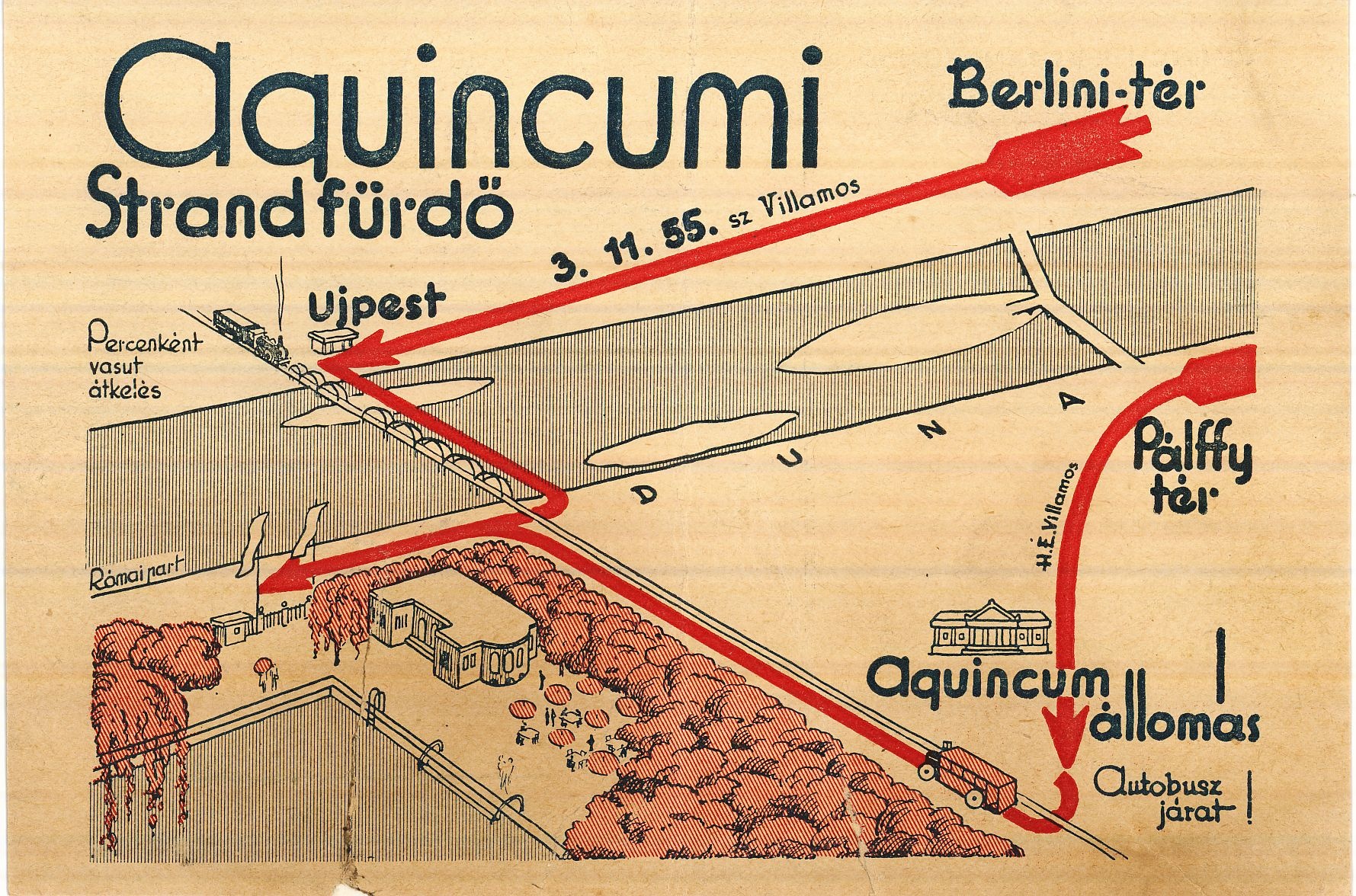 Aquincumi stranfürdő térkép (Magyar Kereskedelmi és Vendéglátóipari Múzeum CC BY-NC-ND)