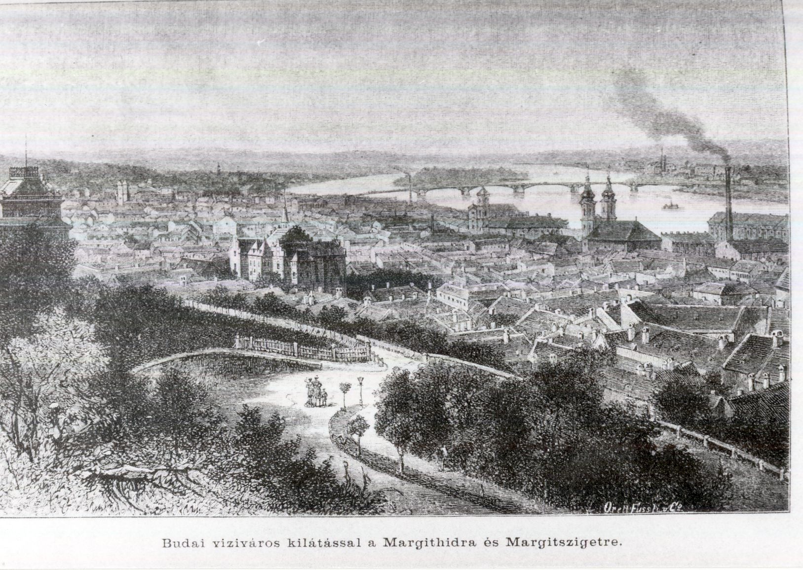 Budai víziváros, kilátással a Margit hídra és a Margitszigetre (Magyar Kereskedelmi és Vendéglátóipari Múzeum CC BY-NC-ND)