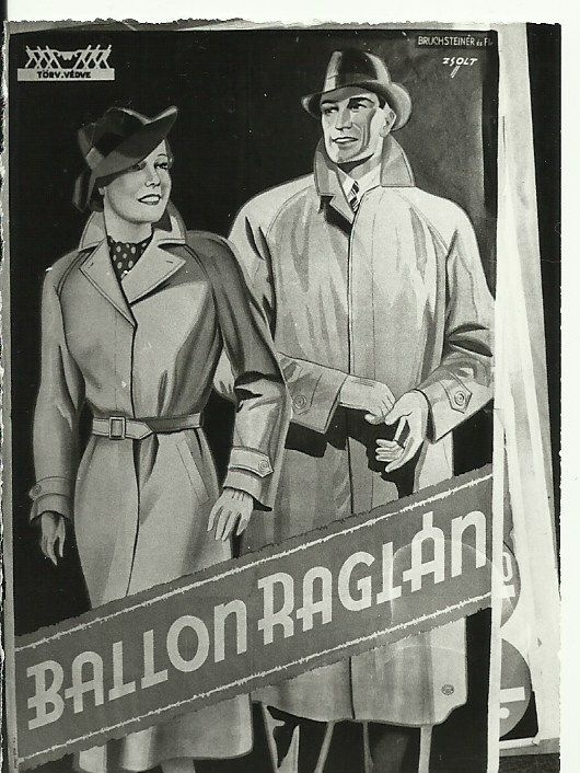 Ballon raglán női-férfi kabát (Magyar Kereskedelmi és Vendéglátóipari Múzeum CC BY-NC-ND)