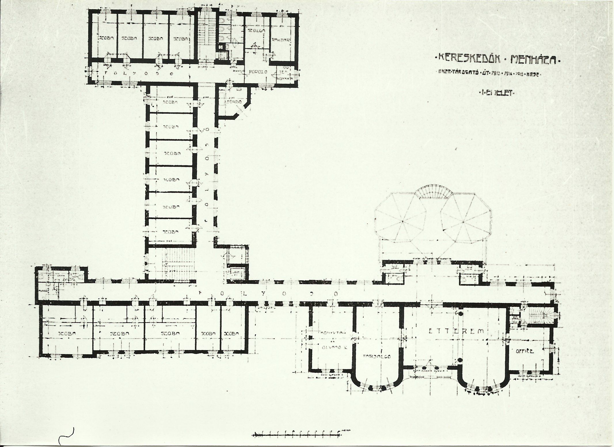 Budapesti Kereskedők Menháza tervr. 1 emelet (Magyar Kereskedelmi és Vendéglátóipari Múzeum CC BY-NC-ND)