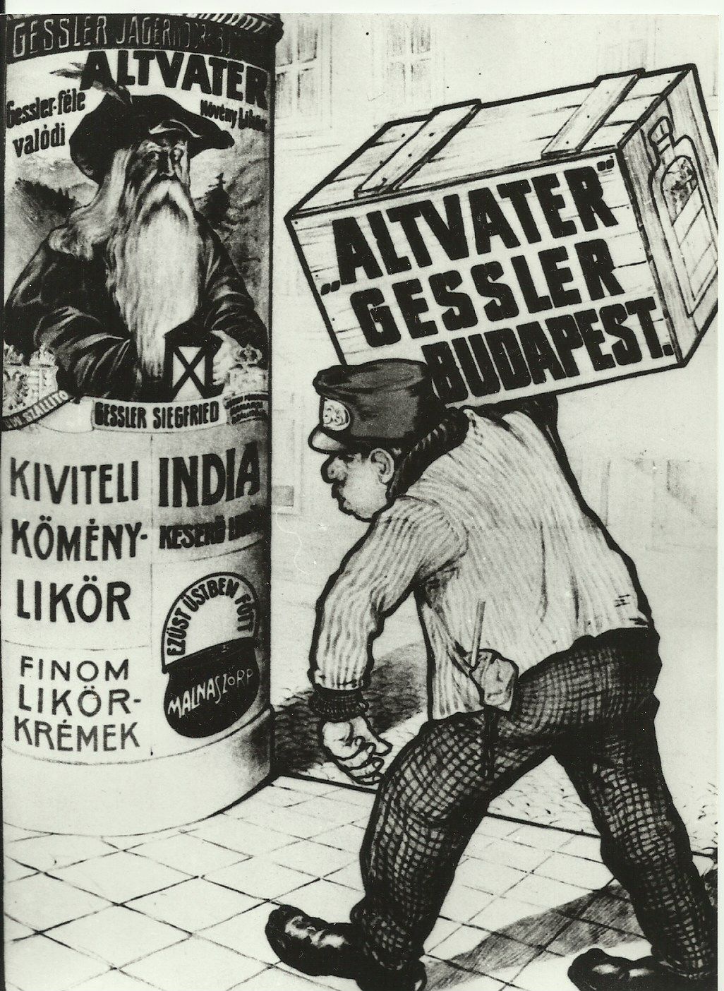 Hirdetőoszlopon szereplő reklámok (Magyar Kereskedelmi és Vendéglátóipari Múzeum CC BY-NC-ND)