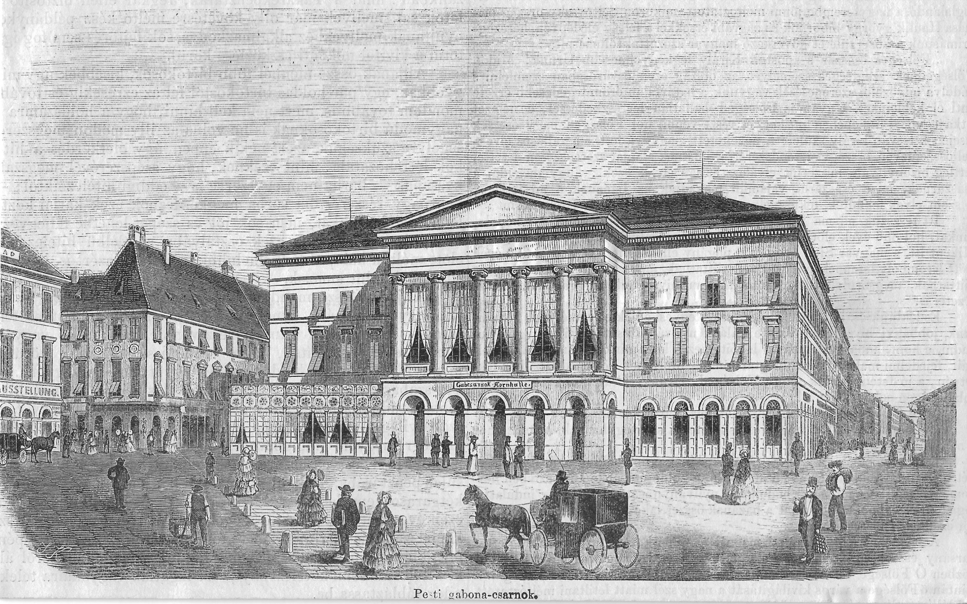 Pesti Gabonacsarnok Budapest 1854. (Magyar Kereskedelmi és Vendéglátóipari Múzeum CC BY-NC-ND)