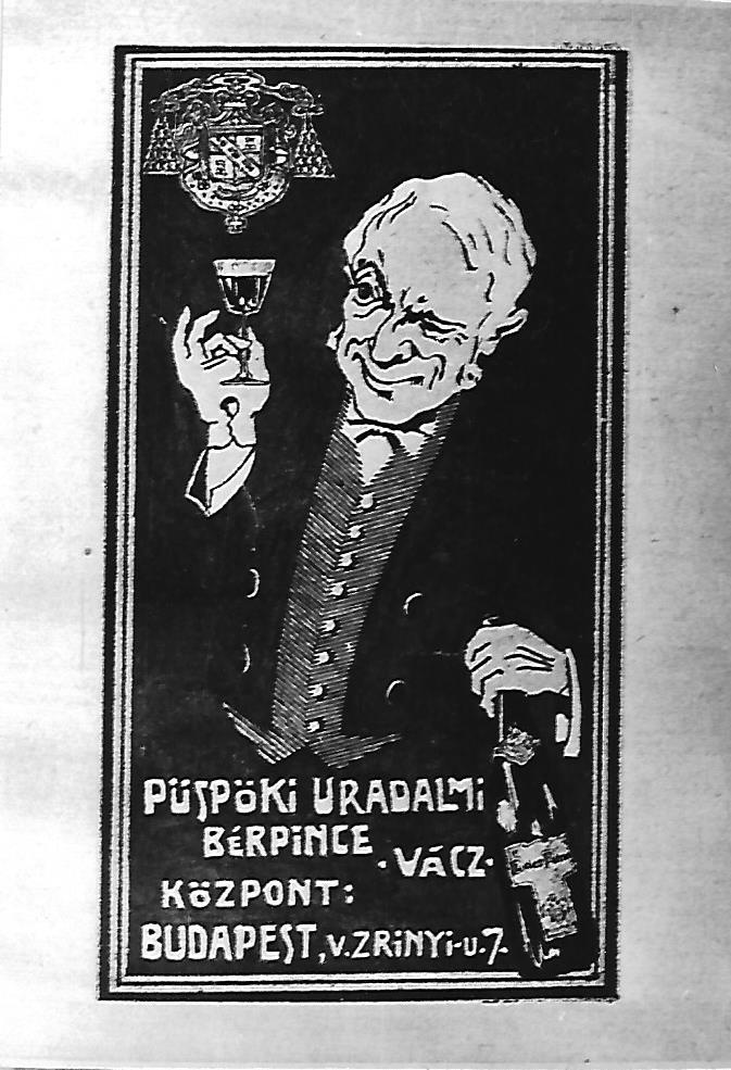 Püspöki Uradalmi Bérpince hirdetése Budapest 1927. (Magyar Kereskedelmi és Vendéglátóipari Múzeum CC BY-NC-ND)
