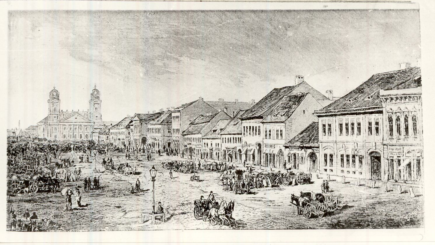 Piac Debrecenben XIX. század (Magyar Kereskedelmi és Vendéglátóipari Múzeum CC BY-NC-ND)