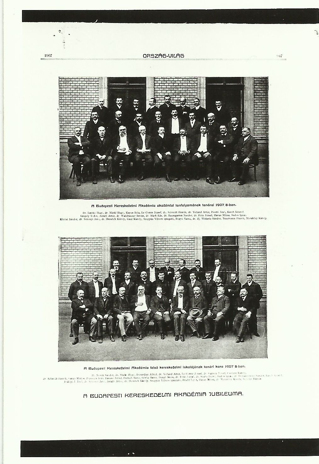 Budapesti Kereskedelmi Akadémia tanárai, 1907-1908. (Magyar Kereskedelmi és Vendéglátóipari Múzeum CC BY-NC-ND)