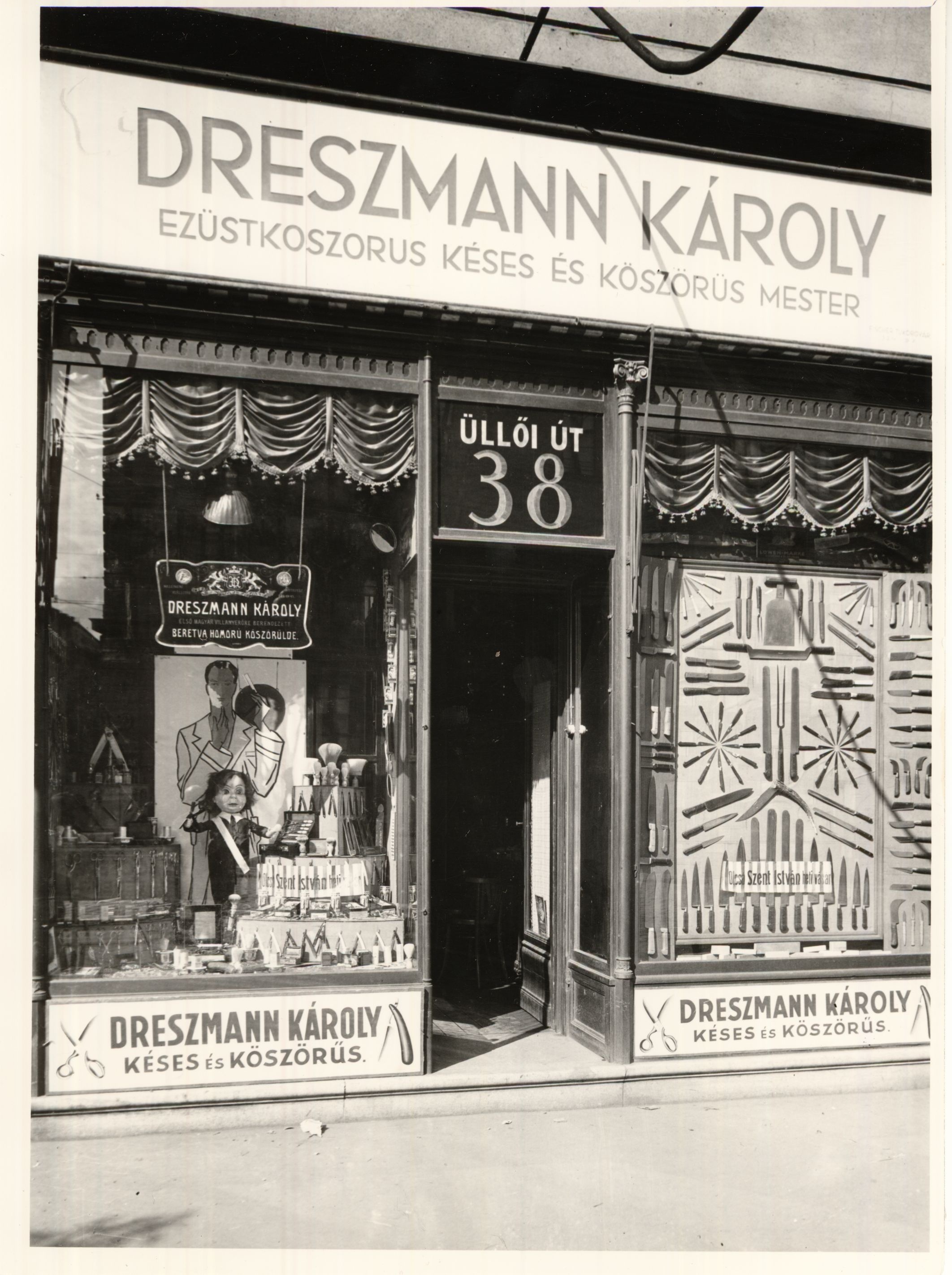 Dreszmann Károly késes és köszörüs (Magyar Kereskedelmi és Vendéglátóipari Múzeum CC BY-NC-ND)