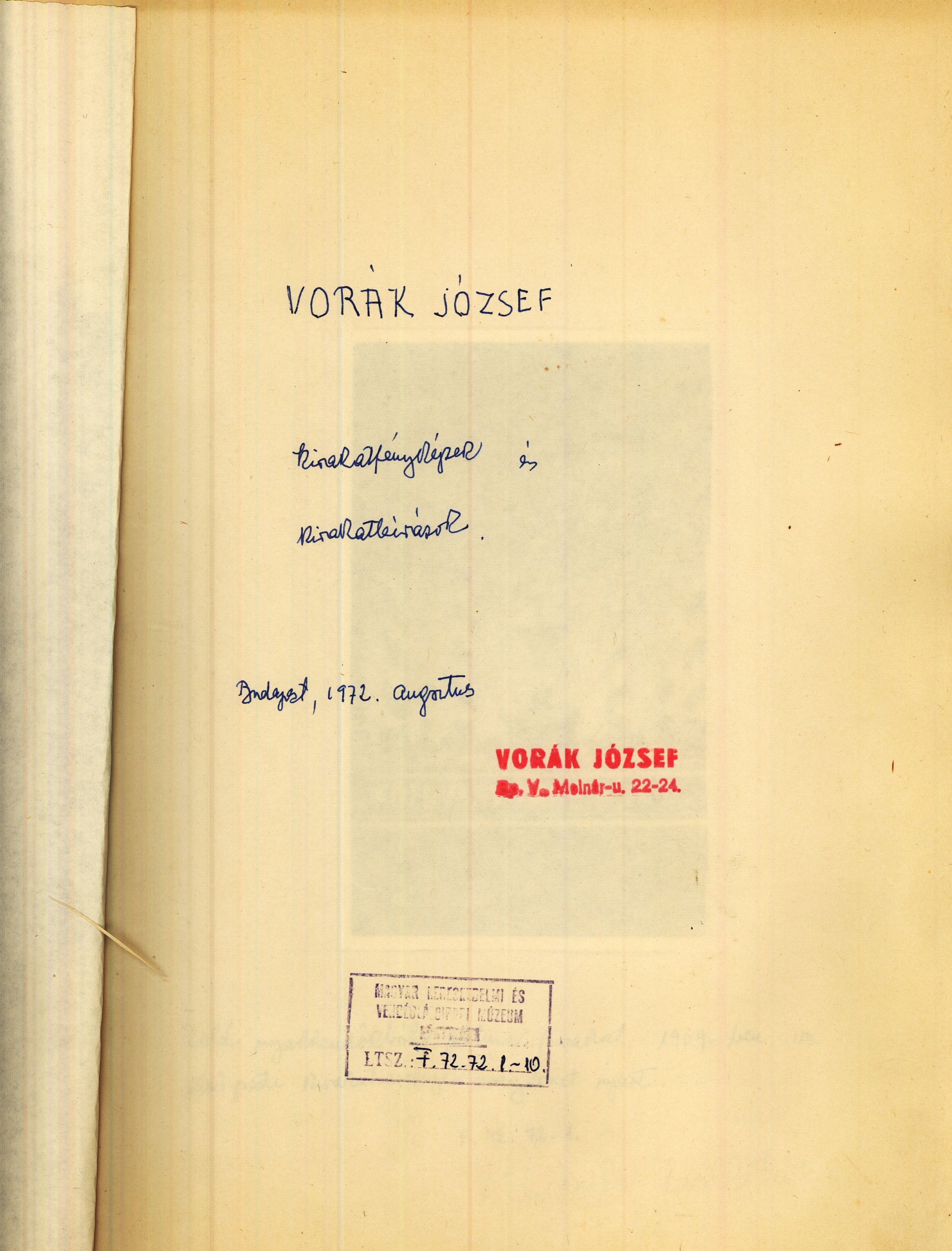 Vorák József kirakatfényképei, előlap (Magyar Kereskedelmi és Vendéglátóipari Múzeum CC BY-NC-ND)