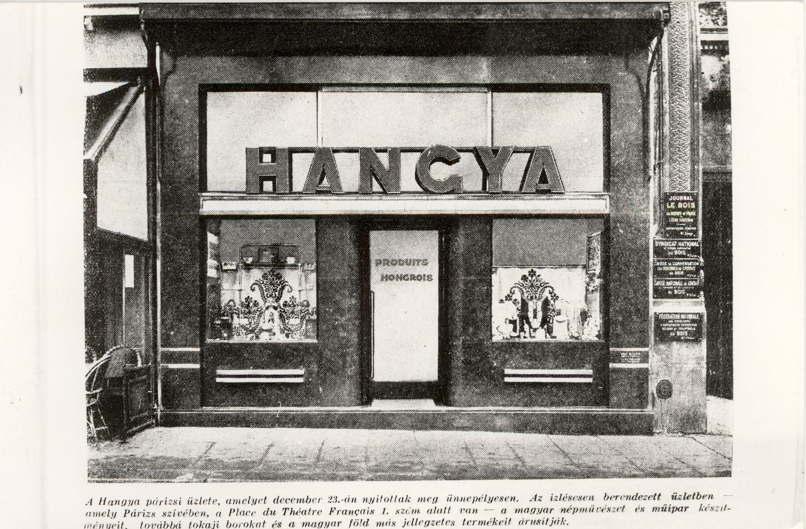 Hangya szövetkezet Párizs 1938. (Magyar Kereskedelmi és Vendéglátóipari Múzeum CC BY-NC-ND)