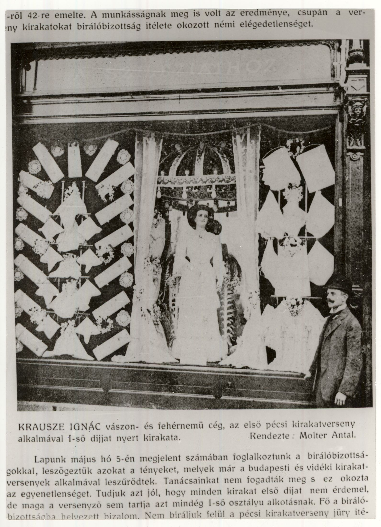 Krausze Ignác üzletének kirakata Pécs 1911. (Magyar Kereskedelmi és Vendéglátóipari Múzeum CC BY-NC-ND)