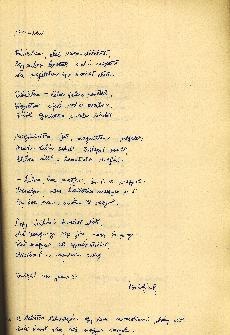 1911-ben című vers (Magyar Kereskedelmi és Vendéglátóipari Múzeum CC BY-NC-ND)