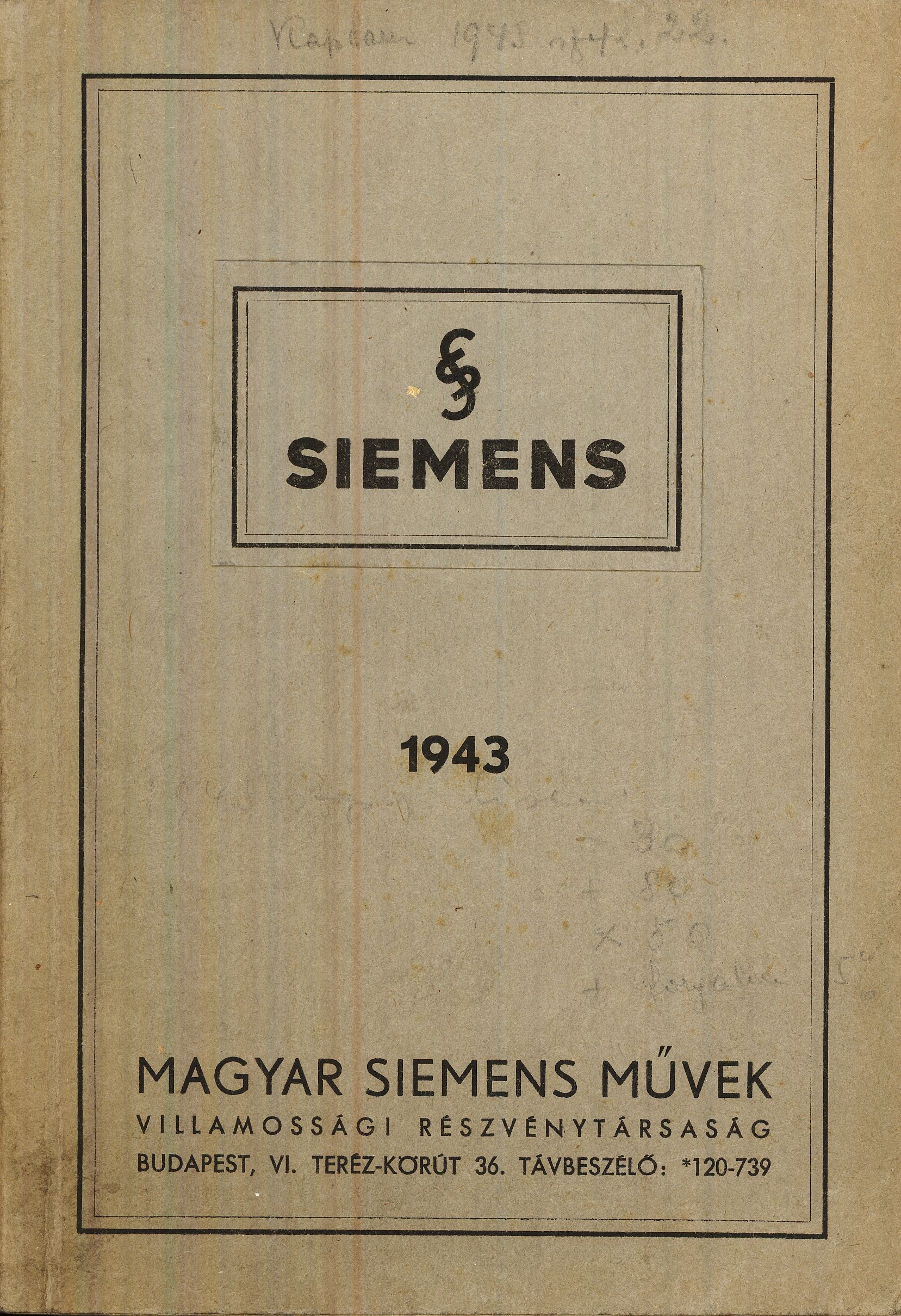 Siemens kivonatos árjegyzék (Magyar Kereskedelmi és Vendéglátóipari Múzeum CC BY-NC-SA)