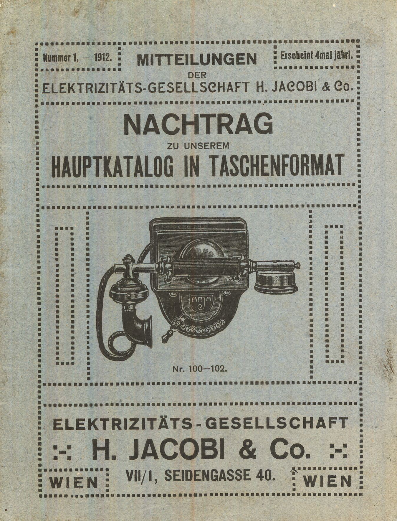 H. Jacobi és Társa árjegyzék (Magyar Kereskedelmi és Vendéglátóipari Múzeum CC BY-NC-SA)