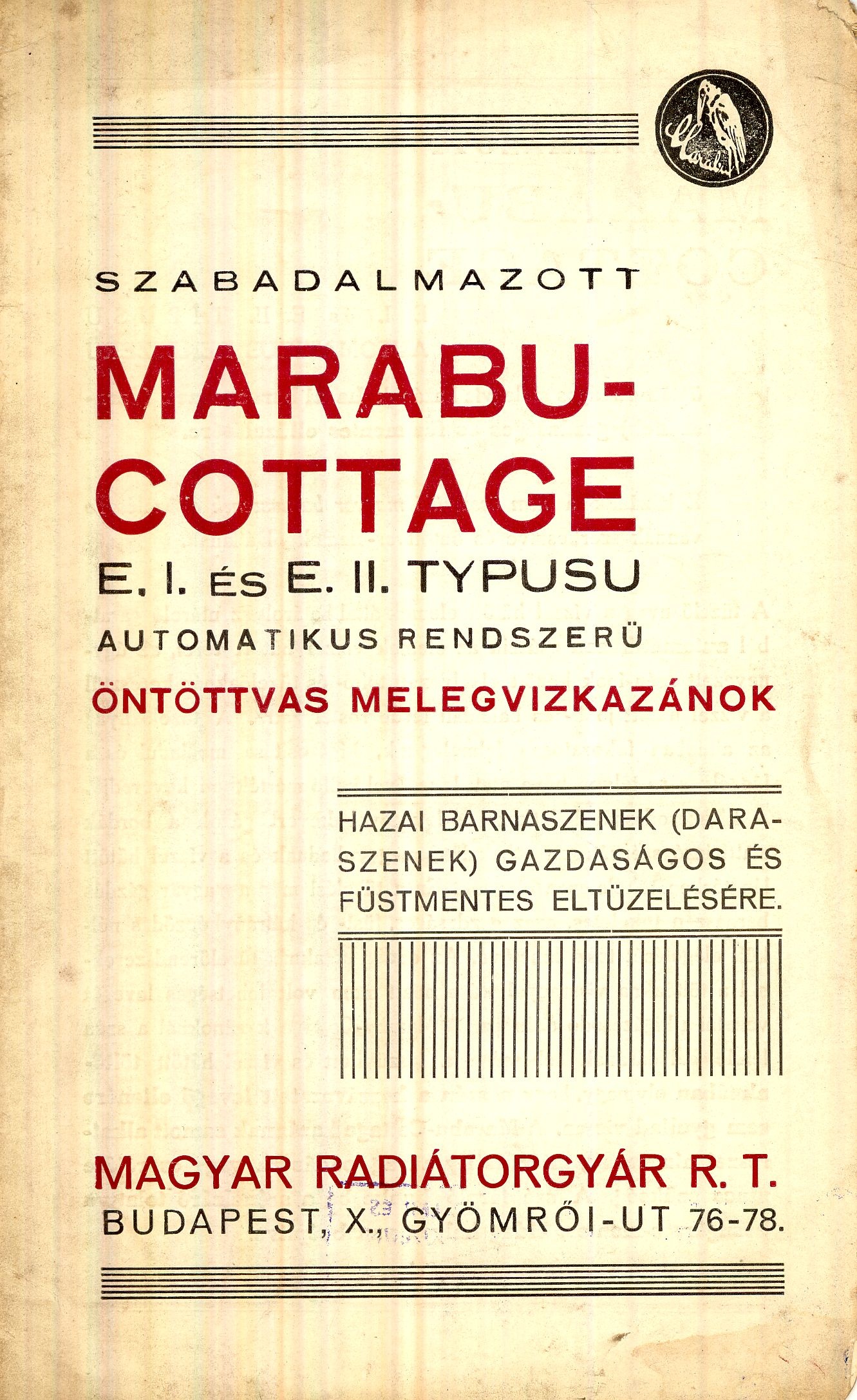 SZABADALMAZOTT MARABU-COTTAGE (Magyar Kereskedelmi és Vendéglátóipari Múzeum CC BY-NC-SA)