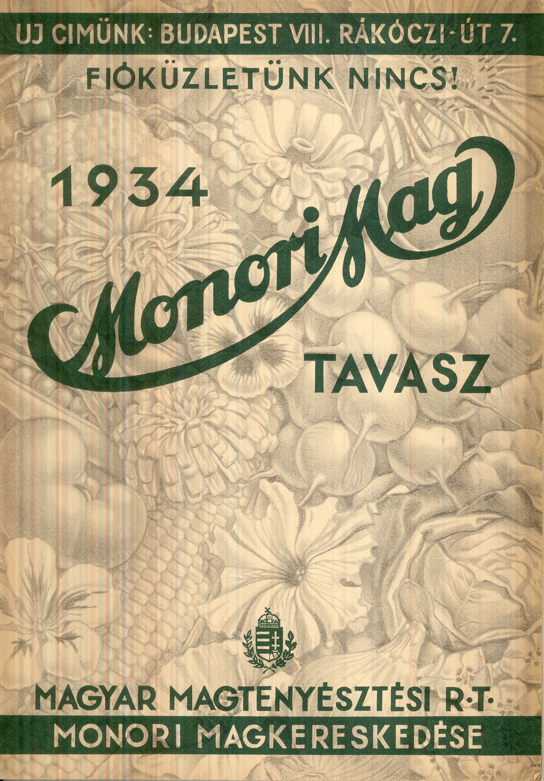 1934 Monori Mag TAVASZ (Magyar Kereskedelmi és Vendéglátóipari Múzeum CC BY-NC-SA)