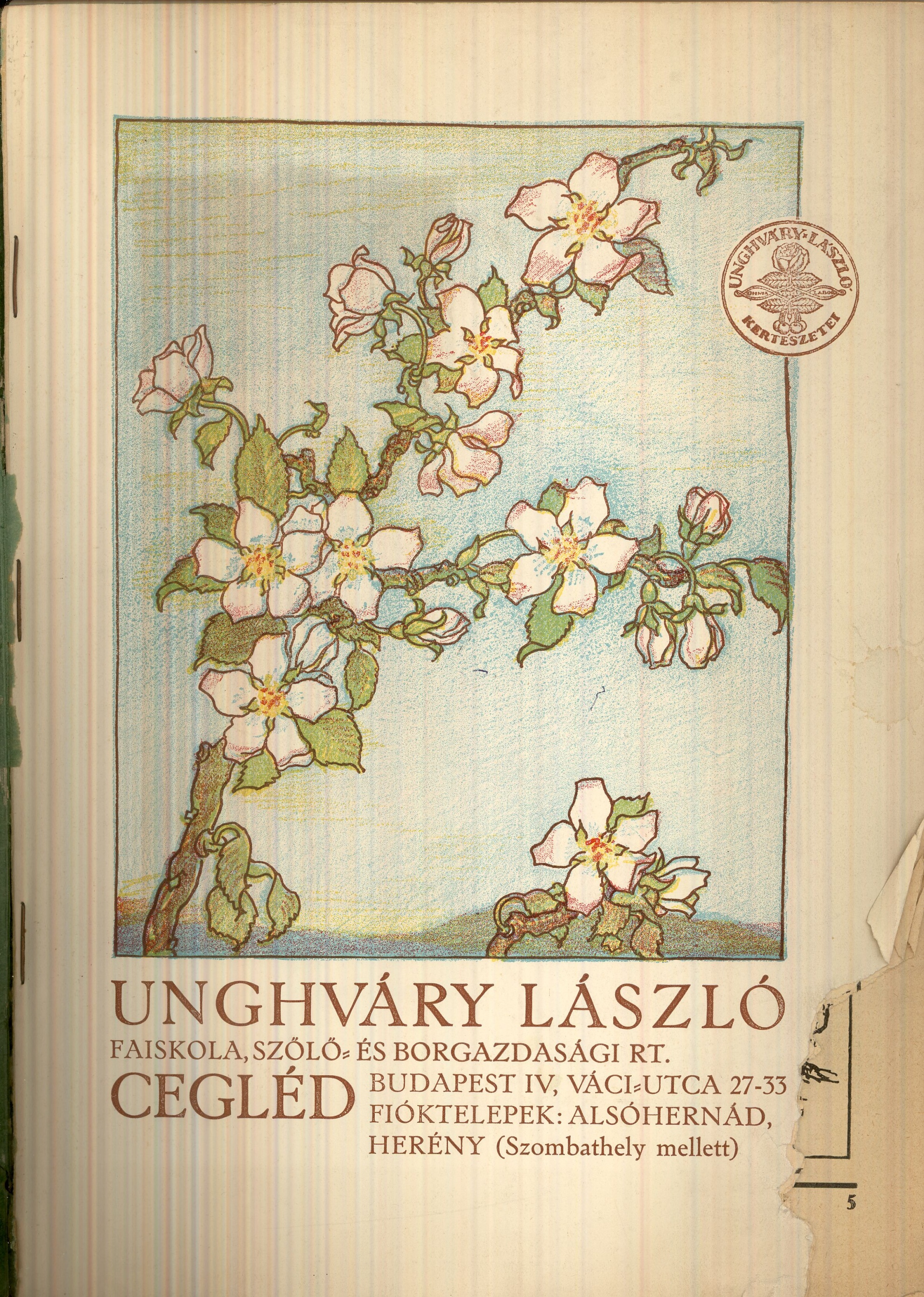 Unghváry László kertészeti árjegyzéke (Magyar Kereskedelmi és Vendéglátóipari Múzeum CC BY-NC-SA)