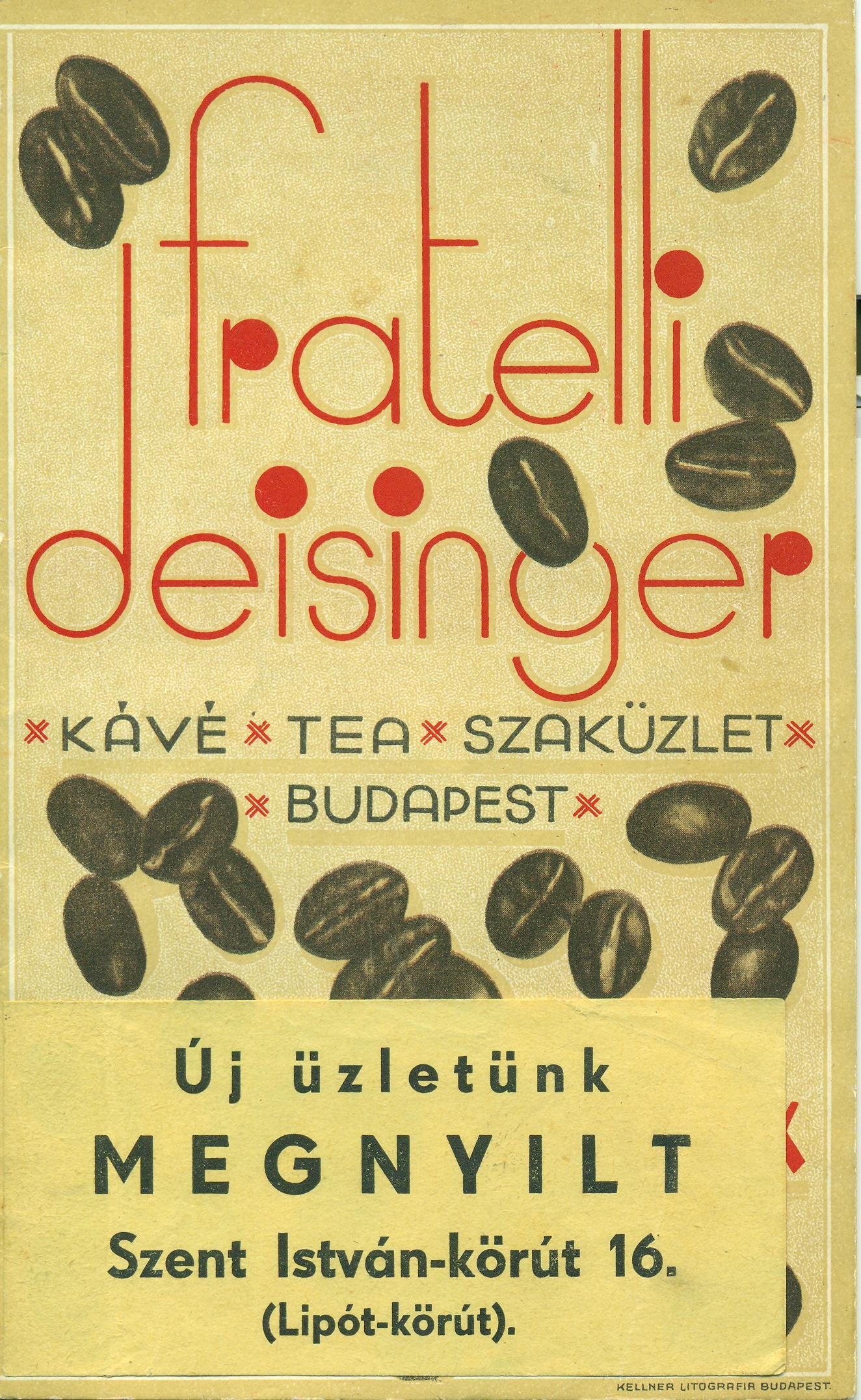 Fratelli Deisinger árjegyzék (Magyar Kereskedelmi és Vendéglátóipari Múzeum CC BY-NC-SA)