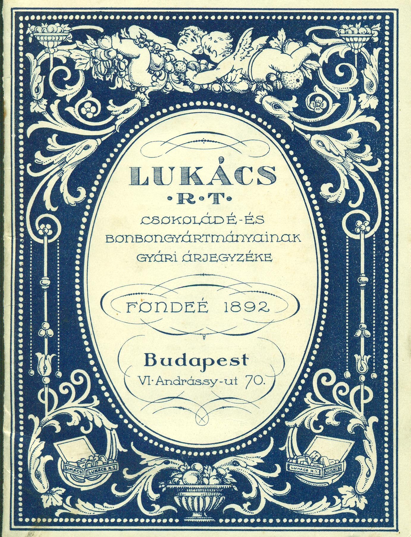 Csokoládé- és bonbongyártmányainak gyári árjegyzéke (Magyar Kereskedelmi és Vendéglátóipari Múzeum CC BY-NC-SA)