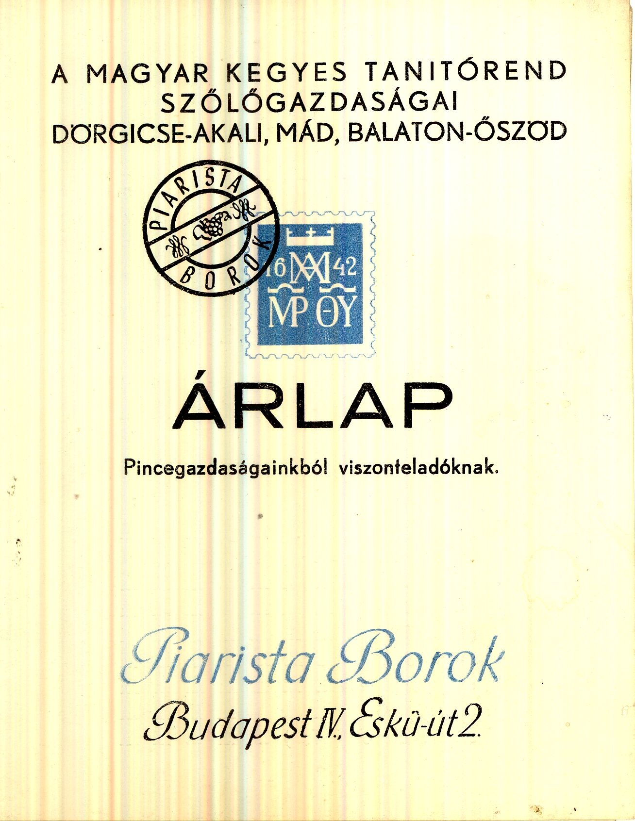 ÁRLAP (Magyar Kereskedelmi és Vendéglátóipari Múzeum CC BY-NC-SA)