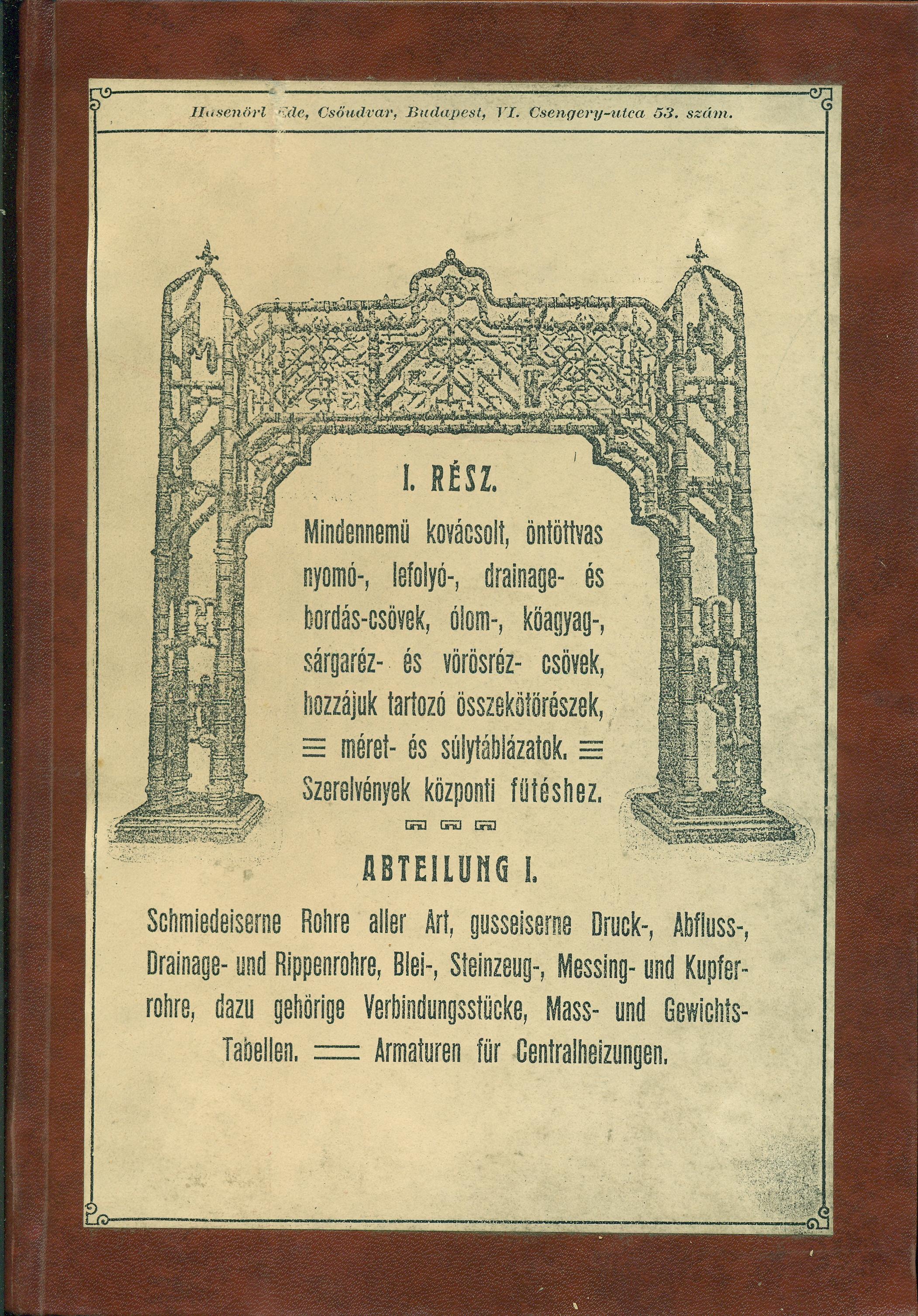 Árjegyzék. I. kötet. (Magyar Kereskedelmi és Vendéglátóipari Múzeum CC BY-NC-SA)