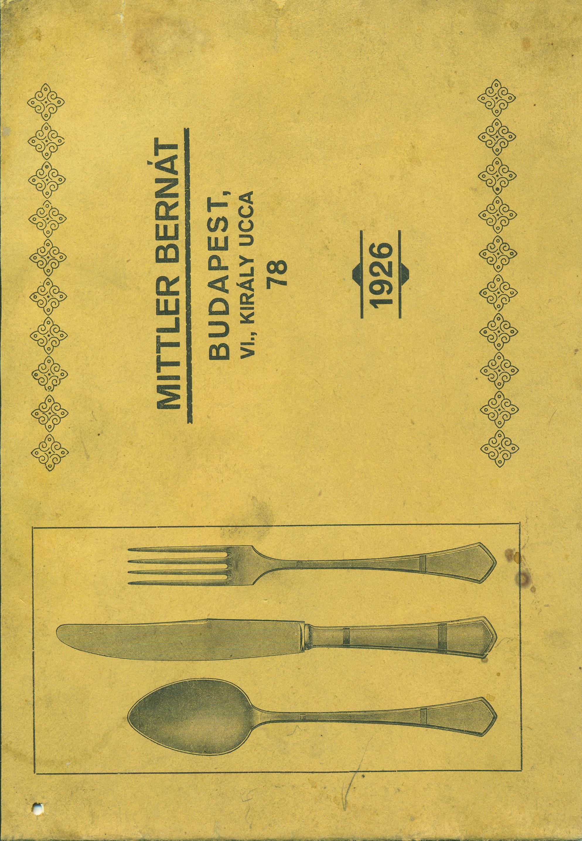 Árjegyzék-kivonat alpacca-evőeszközökről és asztali készletekről (Magyar Kereskedelmi és Vendéglátóipari Múzeum CC BY-NC-SA)