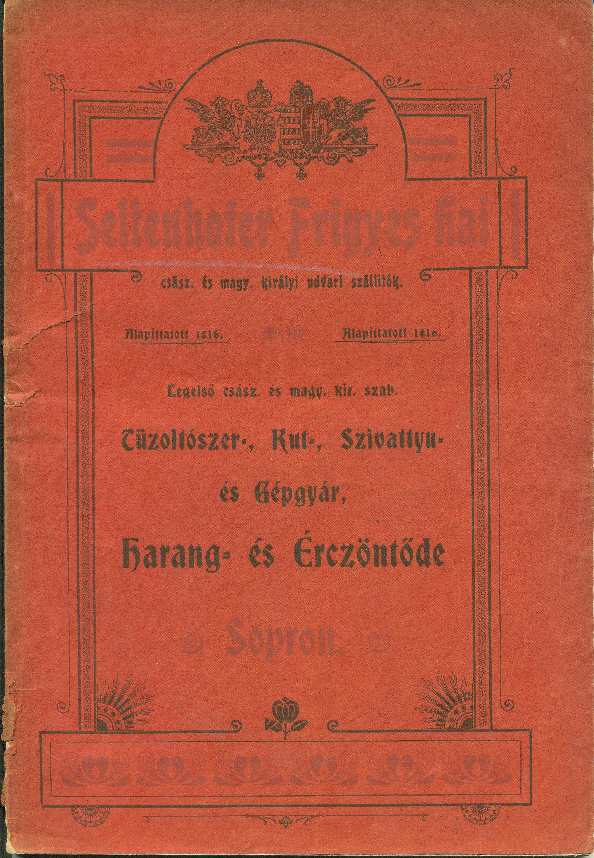 Seltenhofer Frigyes Fiai árjegyzék (Magyar Kereskedelmi és Vendéglátóipari Múzeum CC BY-NC-SA)