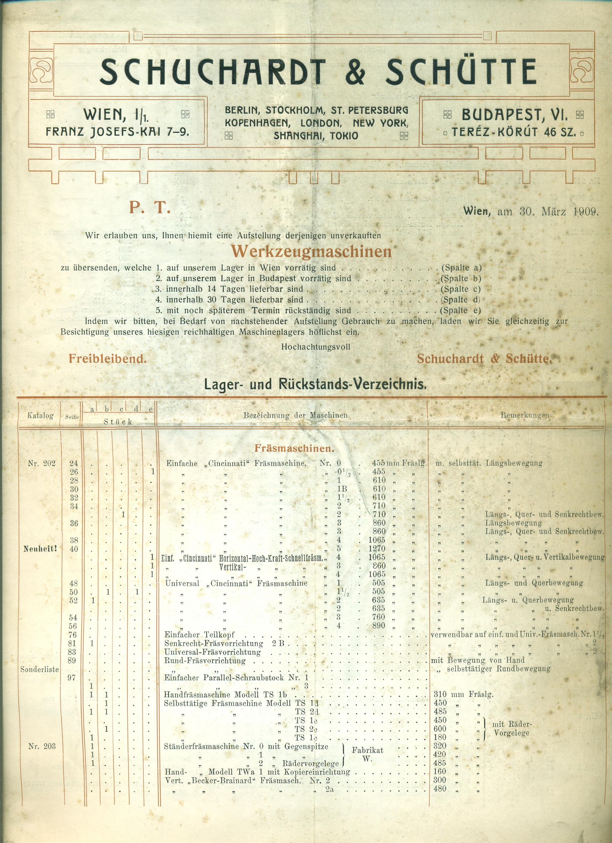 Schuchardt & Schütte árjegyzék (Magyar Kereskedelmi és Vendéglátóipari Múzeum CC BY-NC-SA)