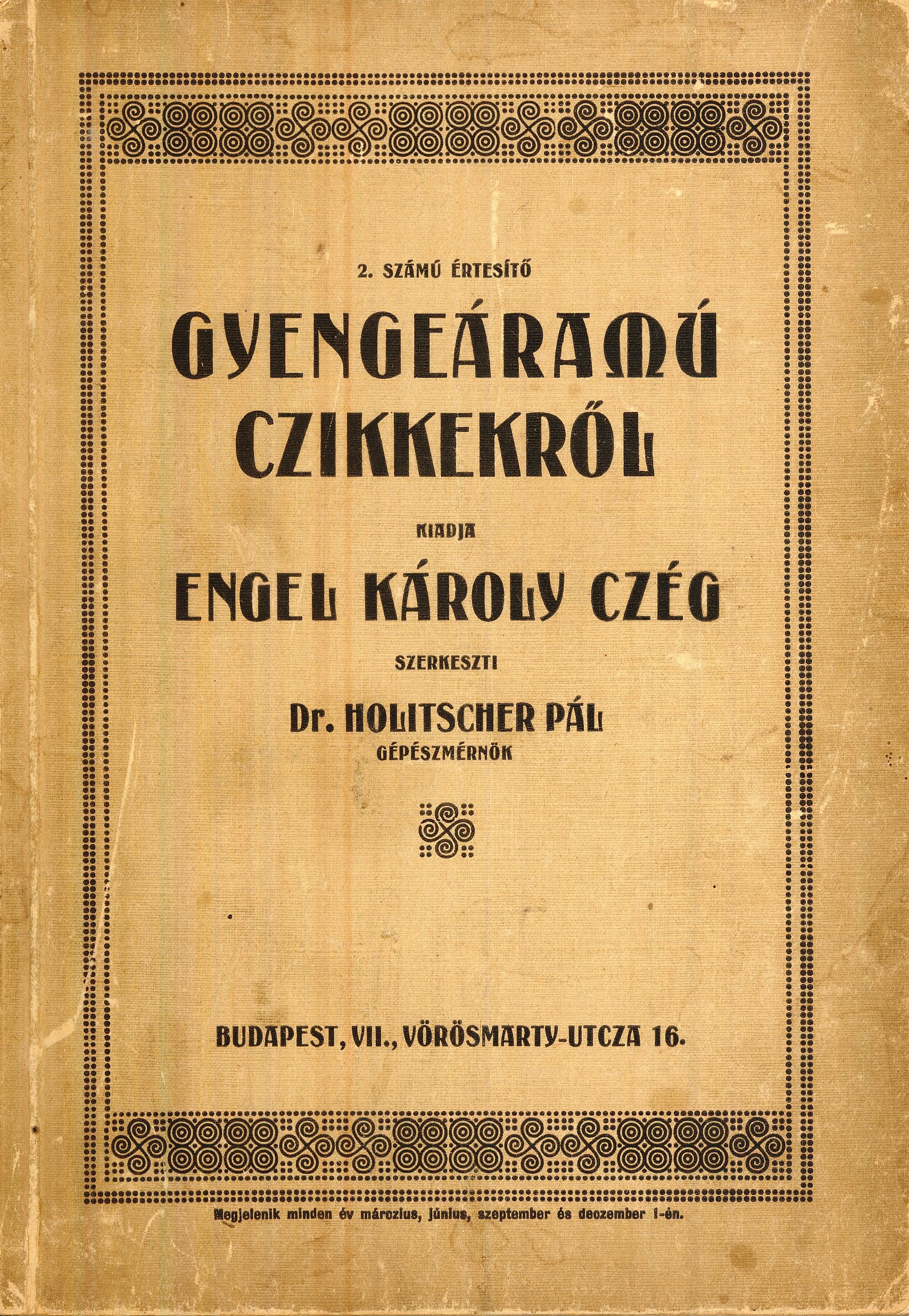 Engel Károly árjegyzék (Magyar Kereskedelmi és Vendéglátóipari Múzeum CC BY-NC-SA)