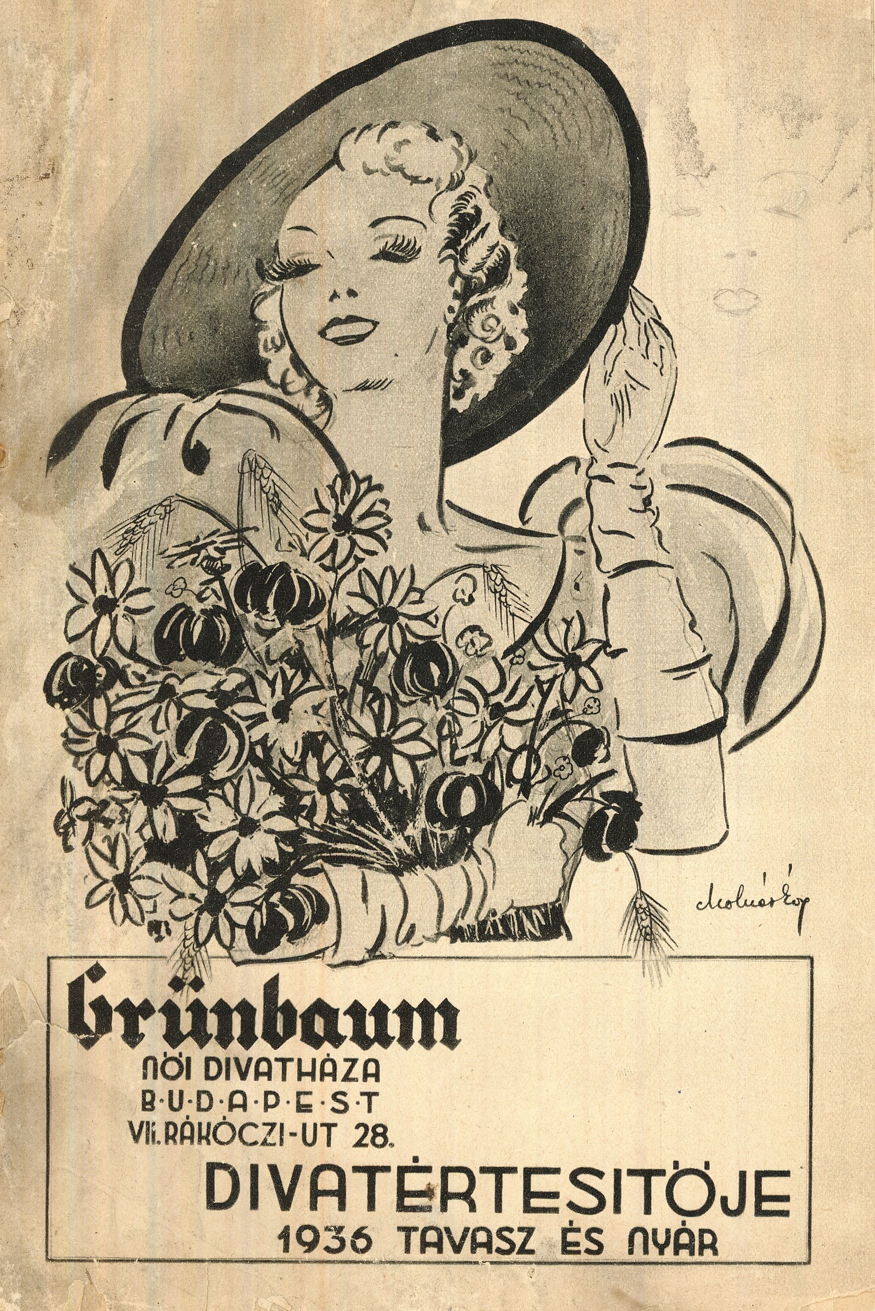 Grünbaum divatértesítője (Magyar Kereskedelmi és Vendéglátóipari Múzeum CC BY-NC-SA)