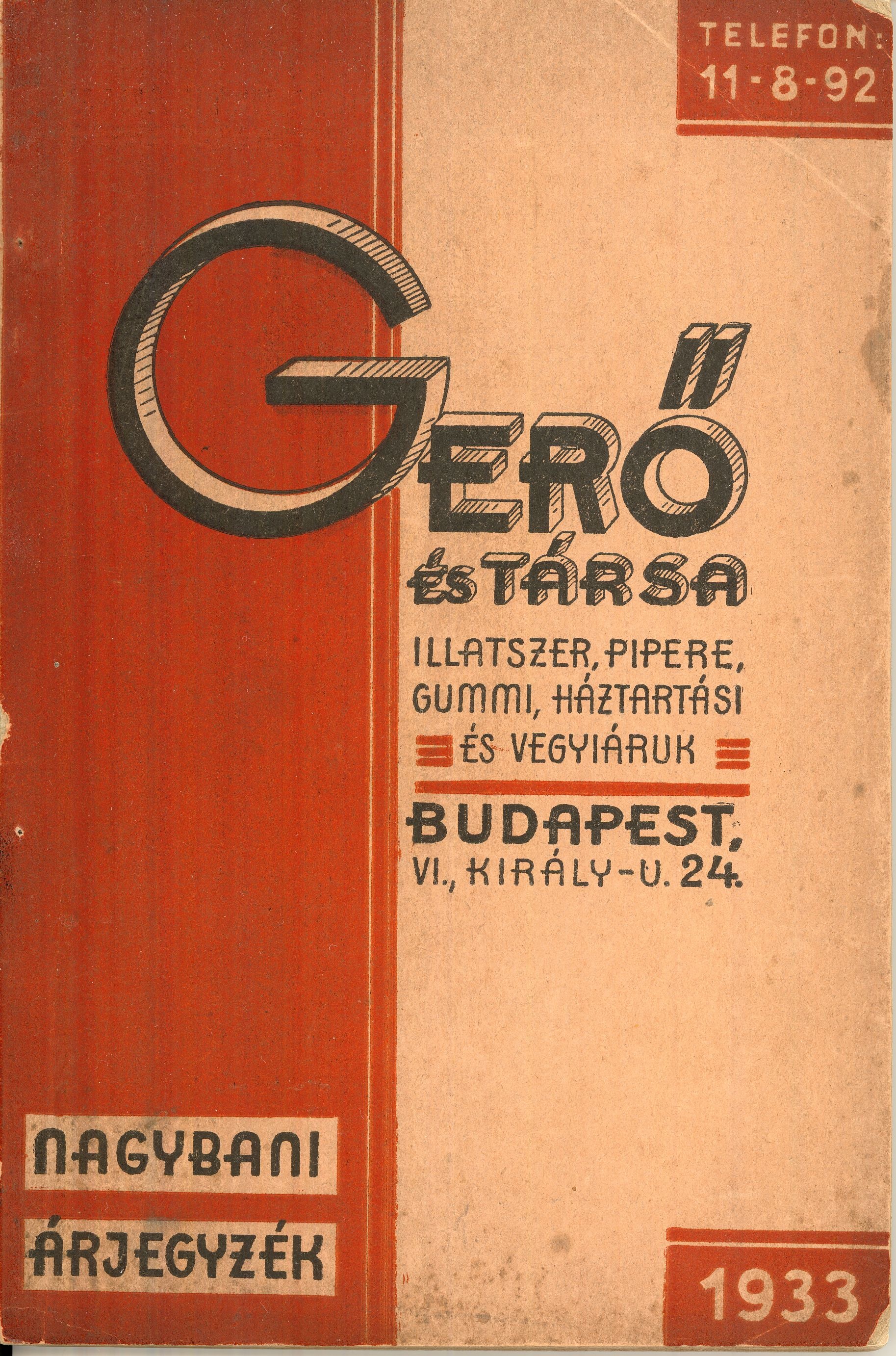 Nagybani árjegyzék (Magyar Kereskedelmi és Vendéglátóipari Múzeum CC BY-NC-SA)