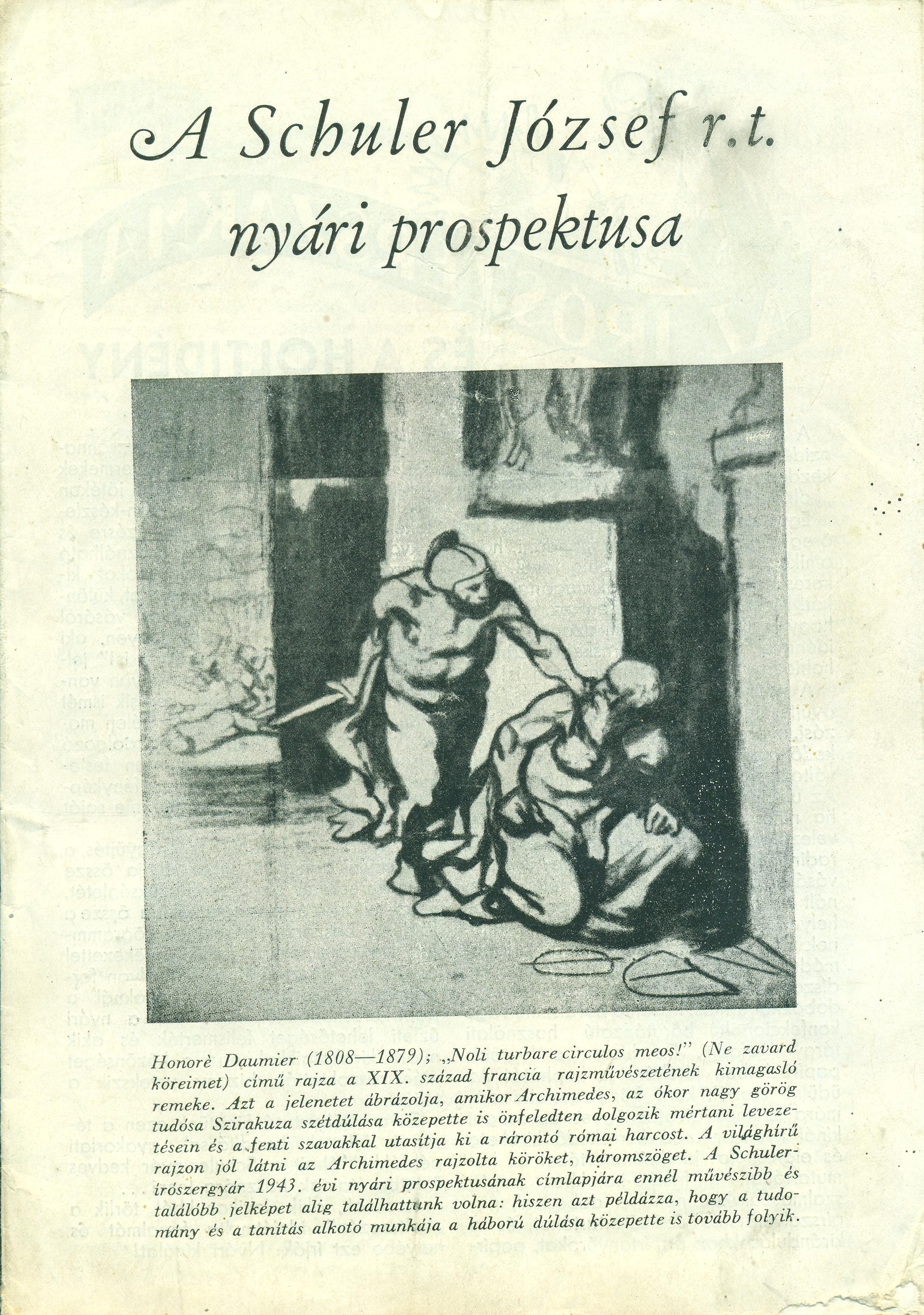 A Schuler József r.t. nyári prospektusa (Magyar Kereskedelmi és Vendéglátóipari Múzeum CC BY-NC-SA)